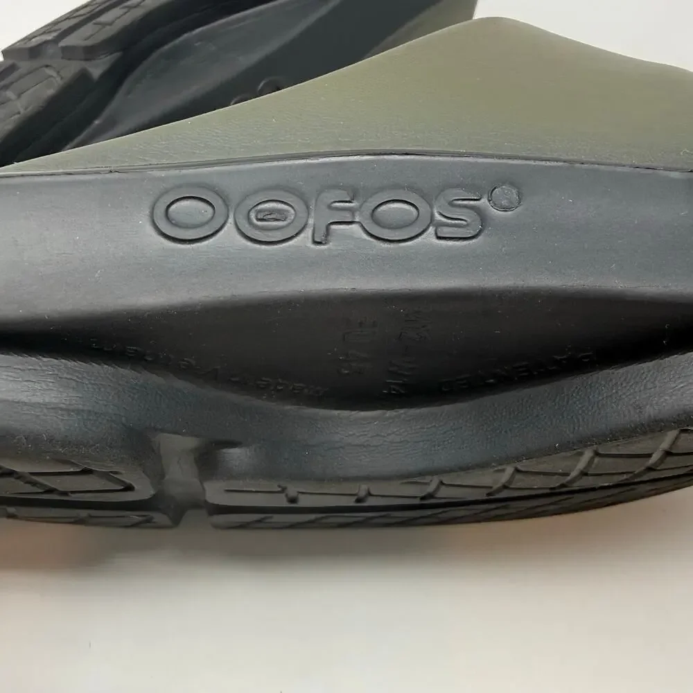 Oofos Ooahh Sports Slide Sandal Mens' 12 Olive Green Black Workout Recovery